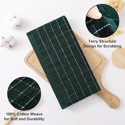 Homaxy 100% Cotton Terry Kitchen Dish Cloths, Ultra Soft and Absorbent Dish