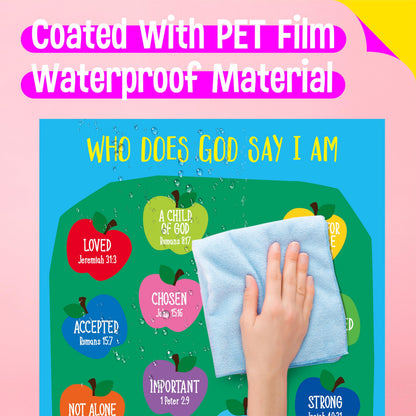 15 Bible Posters for kids, Thick Religious Poster Waterproof & Tear Proof with PET Film, Books of the Bible Poster Sunday School Christian Decoration for Classroom, Bulletin Board (14.5” x 11”)