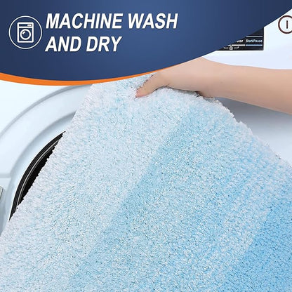 OLANLY Large Bathroom Rugs Mat 40x24, Extra Soft Absorbent Microfiber Bath Rugs, Rubber Backing, Quick Dry, Machine Washable Bath Mats for Bathroom, Tub and Shower, Home Decor Accessories, Sky Blue