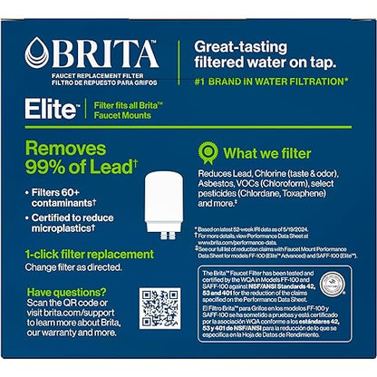 Brita Replacement Water Filter for Faucet Mount, Removes 99% of Lead, Sink