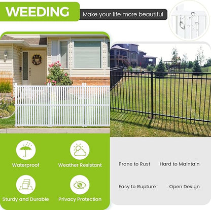 Classic White Vinyl PVC Air Conditioner & Trash Can Fence, 2 Panels, 50" W x 50" H, Easy to Install, All-Weather Durable, HOA Compliant, Privacy & Security