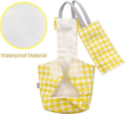 VANFAVORI Bird Diaper Harness Flight Suit Clothes with 80 Inch Flying Leash Rope for Parrots Conure Cockatiel Pet Birds Weight 80-105 Grams, M Size Yellow, Including A Cotton Pad