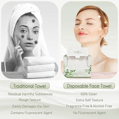Disposable Face Towel Biodegradable Large Dry Wipes 60 Count/Box Extra Thick