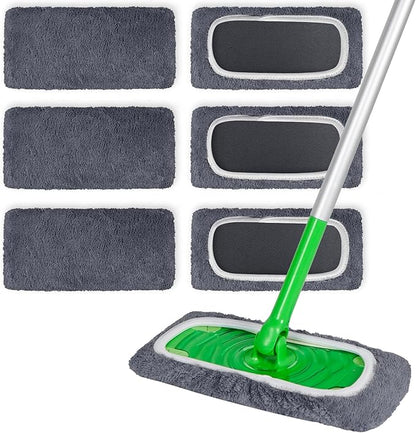 6 Pack Reusable Microfiber Mop Pads Compatible