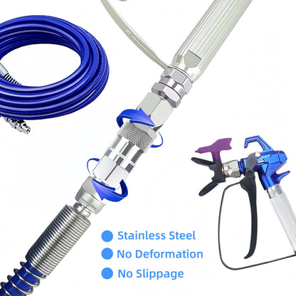 (3-Pack) Swivel Joint 1/4-Inch 360 Degrees Rotate Stainless Steel Airless High Pressure Spray Gun Hose Swivel Joint Connector Accessories for Paint Sprayers and Hose