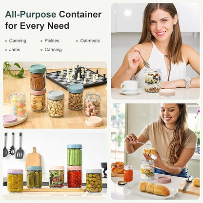 NETANY 12-pack 16oz Glass jars
