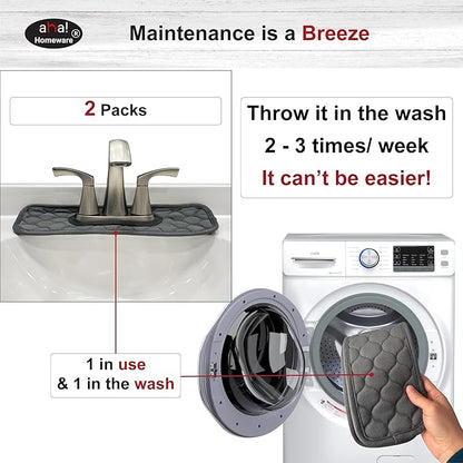 Bathroom Sink Splash Guard Oval-Hole Rectangle-Hole: AHA HOMEWARE, Faucet Mat