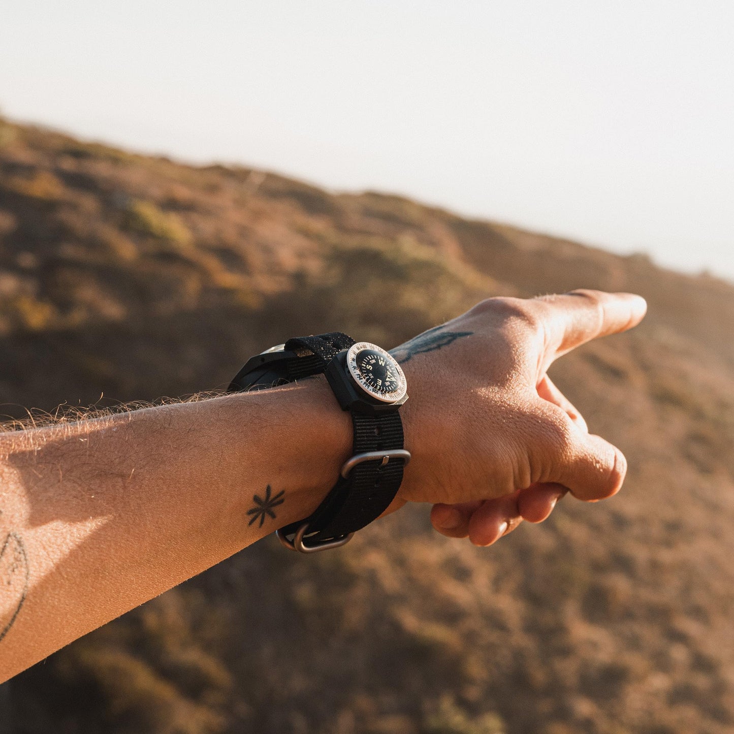 Sun Company GoCompass - Micro Orienteering Wrist Compass | Watch Band or Paracord Bracelet Compasses with Rotating Bezel