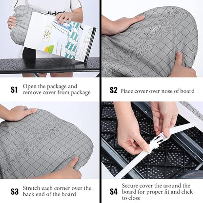 Ironing Board Cover- 15" x 54" Standard Iron Cover and Pad 4 Layers Thick