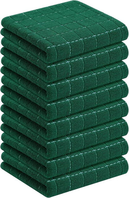 Homaxy 100% Cotton Terry Kitchen Towels, Checkered Designed, Soft and Super
