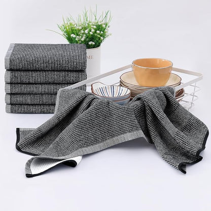Homaxy Premium Kitchen Towels, Large Cotton Kitchen Hand Towels, Flat and Terry