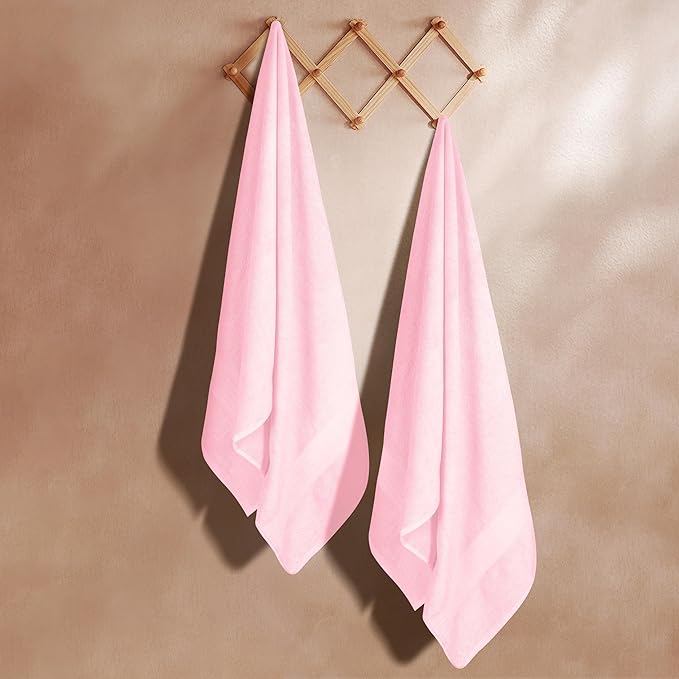 GLAMBURG Premium Cotton Oversized 2 Pack Bath Sheet 35x70-100% Pure Cotton