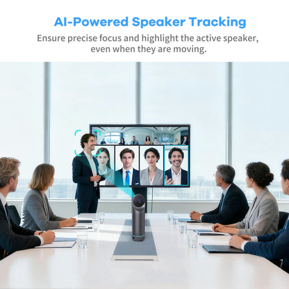 KanDao Meeting Pro 360-degree Video Conference Camera with Microphones and Speakers, AI Tracking, Smart Zooming, Automatic Focus, 4-in-one Standalone Meeting Room Camera System, Wi-fi/HDMI/USB