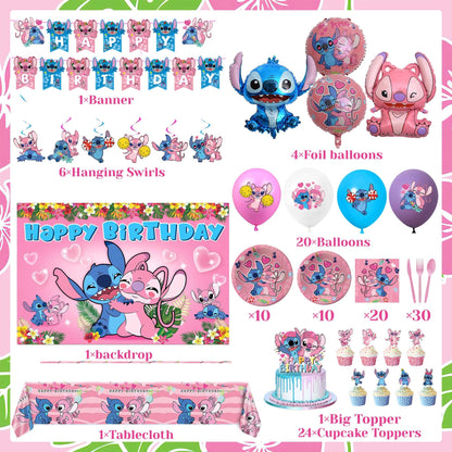 Birthday Party Decorations Kit, Includes Banner Foil Balloons Tablecloth Backdrop Cake Plates Napkins Adult Themed Party Supplies
