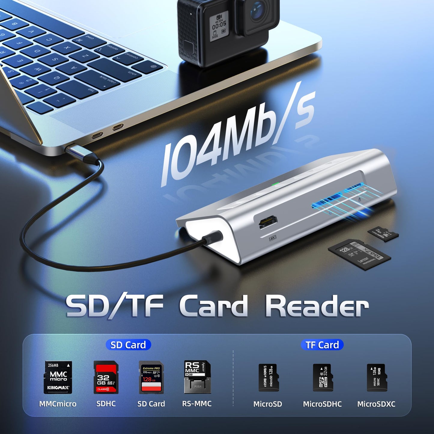 USB C Hub 10Gbps, 9-in-1 USB 3.2 Hub with 4K@60Hz HDMI, Type-C 3.2, 2 USB-A 3.2, 2 USB-A 2.0, PD 100W, SD/TF Slot, Aluminum USB Hub for Laptop, iPhone 16/15 Series, MacBook Air/Pro and More
