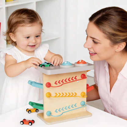 Toddler Toys for 1-2 Year Old Boy, Montessori Toys for 1 Year Old, First Birthday Gifts, 2 in 1 Pounding Toys and Wooden Car Ramp