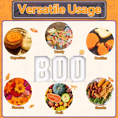 Paready Halloween Charcuterie Letters BOO, 13.78" Fillable Cardboards BOO White Charcuterie Tray Box for Halloween Candy, Treats, Snack, Cupcakes Container for Horror Halloween Party Decorations
