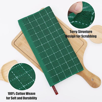 Homaxy 100% Cotton Terry Kitchen Dish Cloths, Ultra Soft and Absorbent Dish