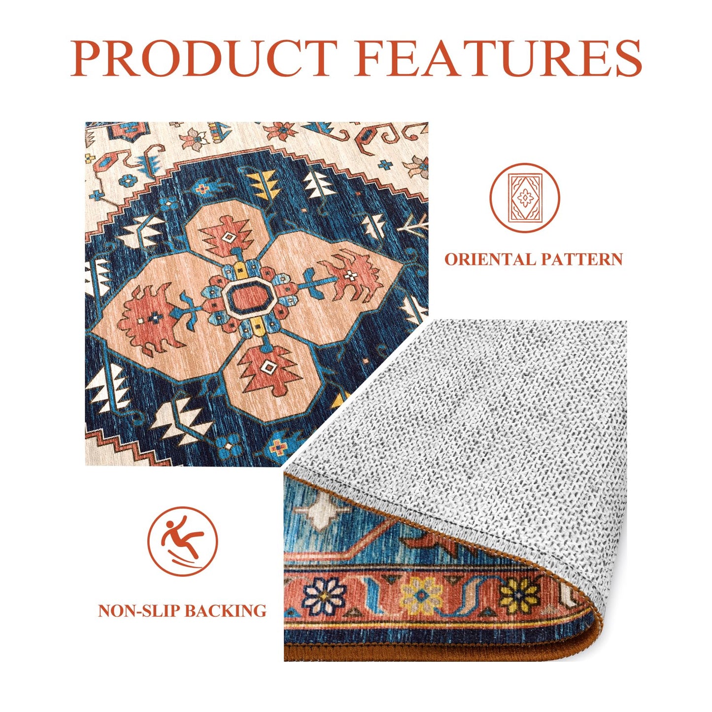 Lahome Boho Runner Rugs for Hallway 2x10 Extra Long Washable Non-Slip Hallway Rug Runner Low-Pile Stair Kitchen Carpet Oriental Throw Carpet for Entrance Bathroom Living Room Mat Foyer Adelyn