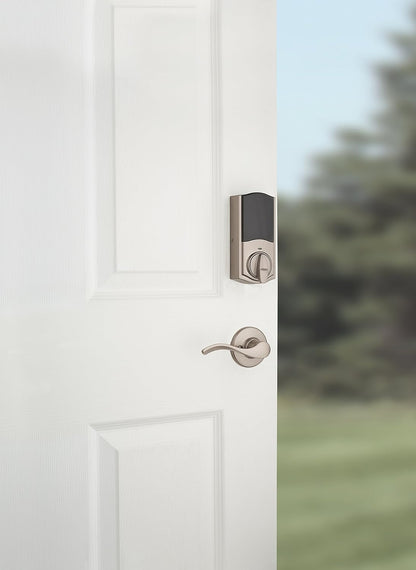 Kwikset 98880-004 SmartCode 888 Smart Lock Touchpad Electronic Deadbolt Door Lock with Z-Wave Plus Featuring SmartKey Security in Satin Nickel, Medium