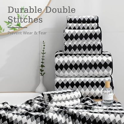 4 Piece Bath Towel Black Oversized Bath Sheet 35"x70" Bathroom Towel Extra