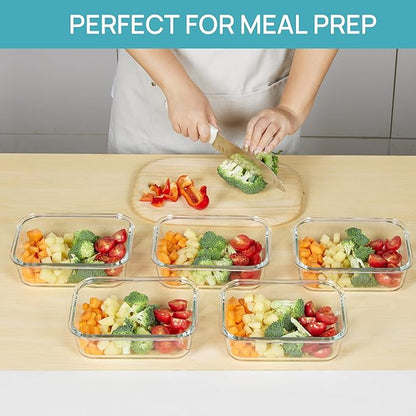 Vtopmart 5 Pack 35oz Glass Food Storage Containers