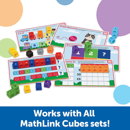 Learning Resources MathLink Cubes Preschool Math Activity Set - Classroom Must Haves, Teacher School Supplies, Toddler Montessori Toys,Building Blocks, Math Manipulatives, Homeschool Games