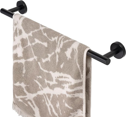 HITSLAM Matte Black 18 Inch Towel Bar for Bathroom, SUS304 Stainless Steel Bathroom Towel Rack Wall Mounted, Modern Home Decor Bath Towel Holder with Hardware Accessories (Total Length 19.8 Inch)