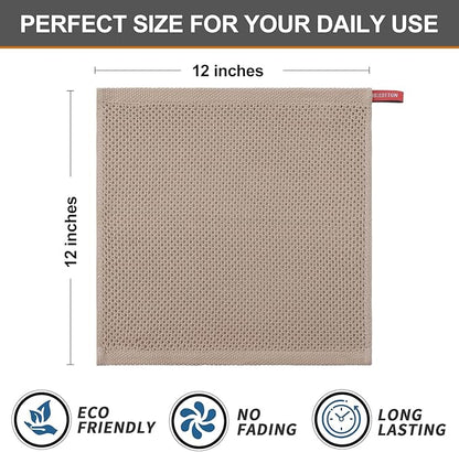 Kitinjoy 100% Cotton Kitchen Dish Cloths, 8 Pack Waffle Weave Ultra Soft
