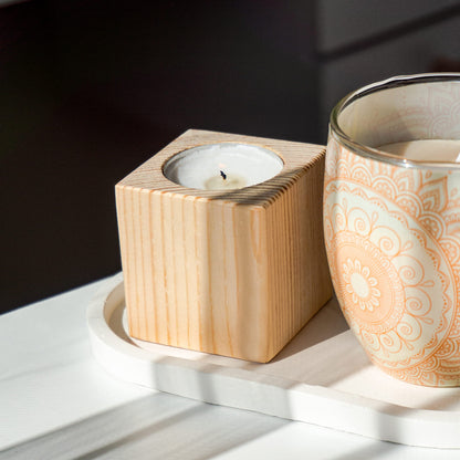 Sarap Wood Tealight Candle Holder - Rustic Wooden Votive Candle Holders - 10pcs Candle Holders Bulk - Wood Candle Holder for Centerpieces for Tables, Wedding Decor, Fireplace Decorations and Party