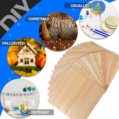 18 Pack Basswood Sheets 12"x12"x1/8" for Crafts, Unfinished Basswood Craft Board Perfect for DIY Ornaments and Models, Drawing, Painting, Engraving, Wood Burning, Laser Cutting