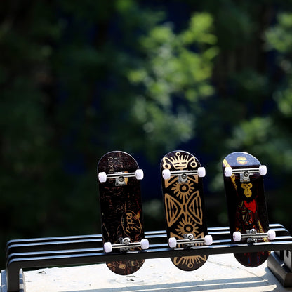 NOAHWOOD Fingerboards (NW9.0 Kickflip Deck 98mmx34mm 5-Layer Maple Wooden Handmade)+(Update NOAHii 34mm Trucks)+(NW iii Logo Handmade Wheels) (Monkey King)