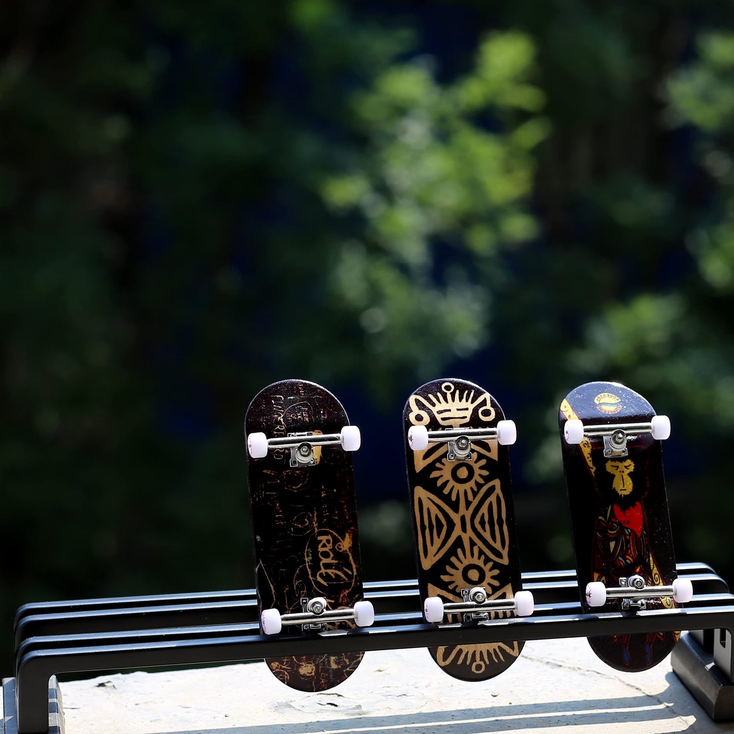 NOAHWOOD Fingerboards (NW9.0 Kickflip Deck 98mmx34mm 5-Layer Maple Wooden Handmade)+(Update NOAHii 34mm Trucks)+(NW iii Logo Handmade Wheels) (Monkey King)