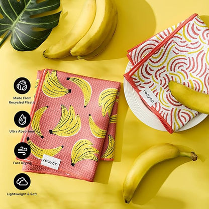RECYCO Waffle Kitchen Towel Set of 2