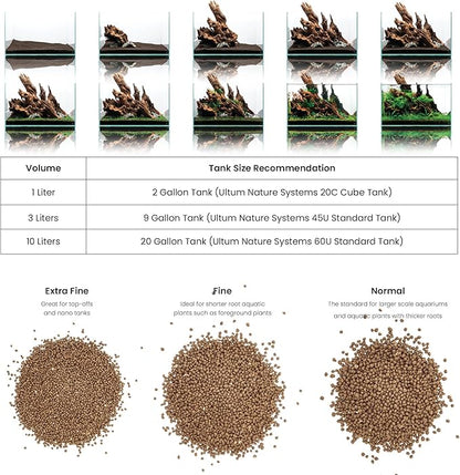 Ultum Nature Systems Controsoil - Freshwater Aqua Soil Substrate for Fish, Shrimp, Live Plant Propagation and Aquascaping - 6.8pH Low Ammonia, Volcanic Ash - Brown, Normal (1 Liter)