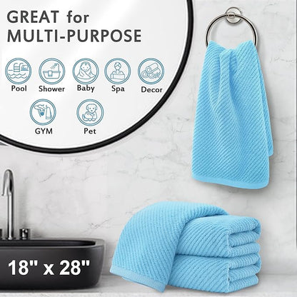 VOOVA & MOVAS Hand Towels for Bathroom Set of 4，Large 18"x 28"