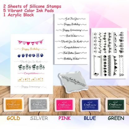 Card Making Supplies, Card Making Kit For Adults And Kids, 32 Blank Greeting Cards & Envelopes With Reusable Stamps DIY Greeting Card Set - Thank You Birthday Mother's Day Christmas Congradulation