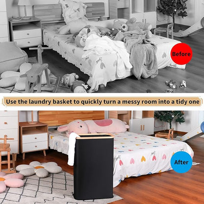 60L Slim Laundry Hamper, Narrow Laundry Basket