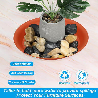 PATIKIL 10 Inch Plant Saucer Tray, 5 Pack Plastic Drip Tray Round Collects Excess Water Flower Pot Drainage Trays for Heavy Indoor Outdoor Pan, Green