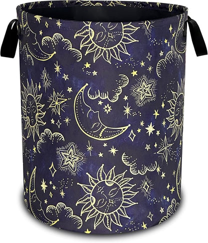 Celestial Sun Stars Moon Laundry Basket Oxford Cloth Funny Laundry Hamper