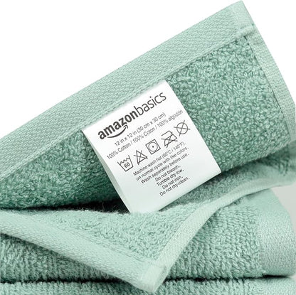 Amazon Basics Highly Absorbent, Fast Drying 100% Cotton Washcloths