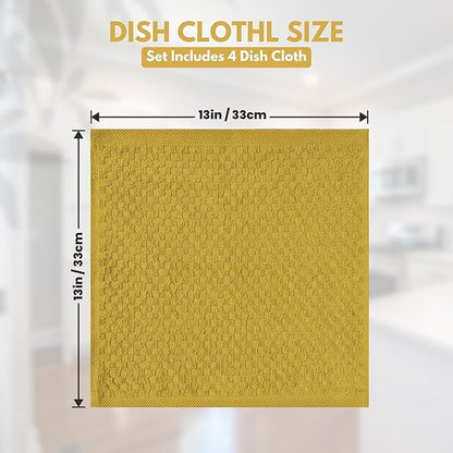 Infinitee Xclusives Premium Dish Cloth 100% Cotton 12 x 12 Inches |Pack of