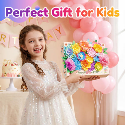 Kiditos Magic Flower Craft Kit for Girls, DIY Color Changing Flower Bouquet Craft & Science Kit, Arts & Crafts STEM Toy, Creative Birthday Gift for Kids Ages 6+