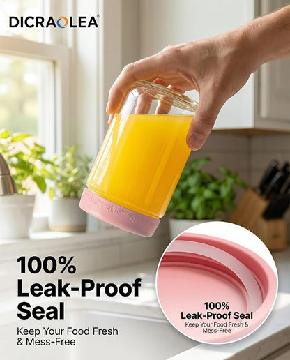 18oz 4Pack Glass Overnight Oats Jars Containers with Airtight Leakproof Lids, Reusable Mason Jars for Meal Prep, Yogurt Parfaits, Smoothies, Salads & Healthy Breakfasts (18 OZ-4-1)