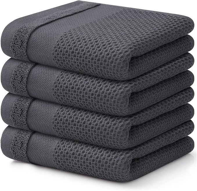 Homaxy 100% Cotton Waffle Weave Kitchen Towels, 13 x 28 Inches Super Absorbent