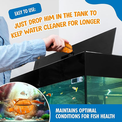 Clarence the Clarifier Fish - 6 pk, Purple-Orange - Aquarium Treatment, Clear Cloudy Fresh-Saltwater, Fish Safe, 10gal Tank Maintenance Ea