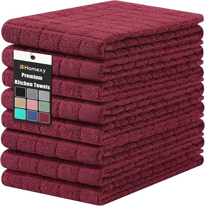 Homaxy Premium Cotton Kitchen Towels 16"x 28", Large Natural Ring Spun 390 GSM