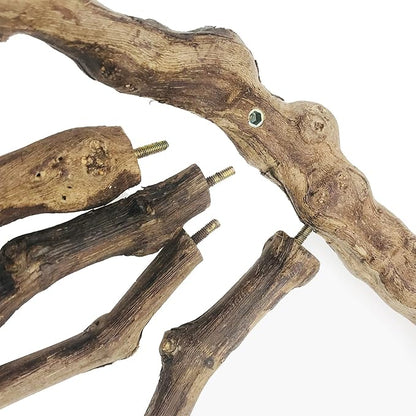 6 PCS Bird Perch Stand Natural Grapevine with Chewing Toys for Parrots, Parakeets, Cockatiels, Conures, Macaws, Love Birds (Style 8)