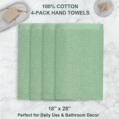 VOOVA & MOVAS Hand Towels for Bathroom Set of 4, Large 18" x 28", 100% Cotton |
