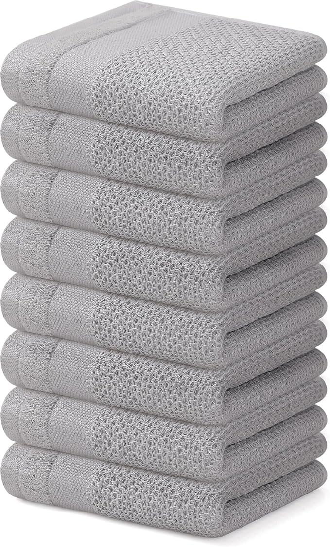 Homaxy 100% Cotton Waffle Weave Kitchen Towels, 13 x 28 Inches Super Absorbent